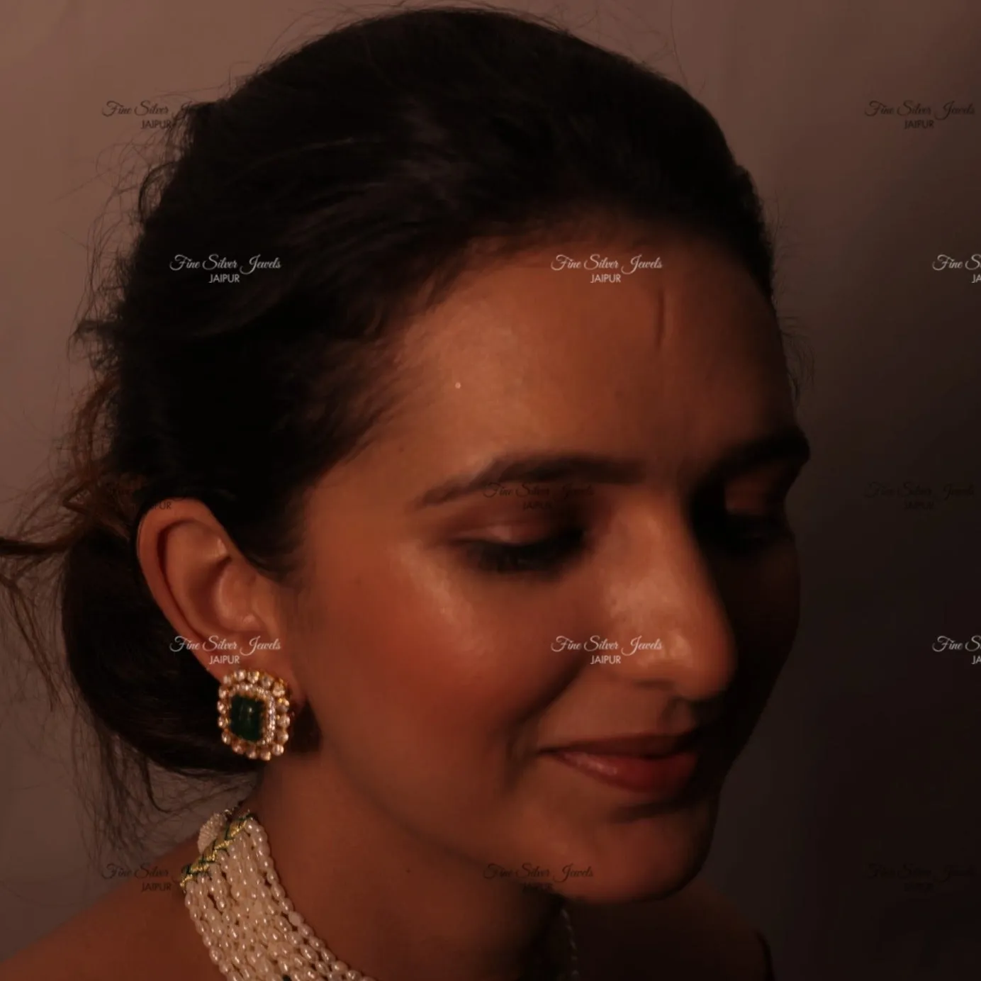 MASPARA POLKI EMERALD STUD EARRING
