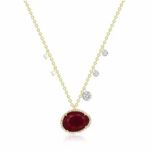 Meira T Ruby Off-Centered Pearls & Diamond Charms