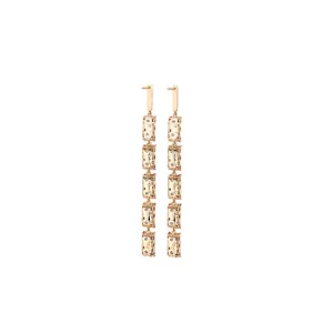 Memphis Bubble Pave Baguette Chandeliers Earrings