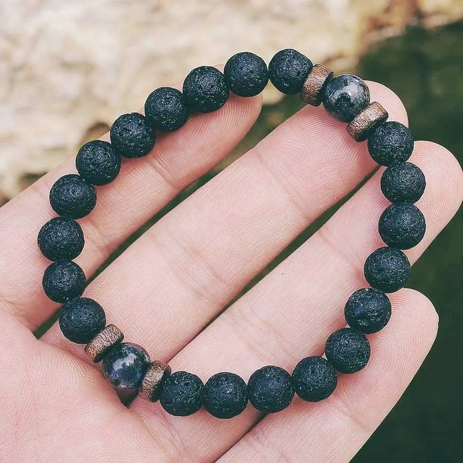 Men Bracelet Natural Moonstone Bead Tibetan Buddha Bracelet chakra Lava Stone Diffuser Bracelets Men Jewelry gift Drop Shipping