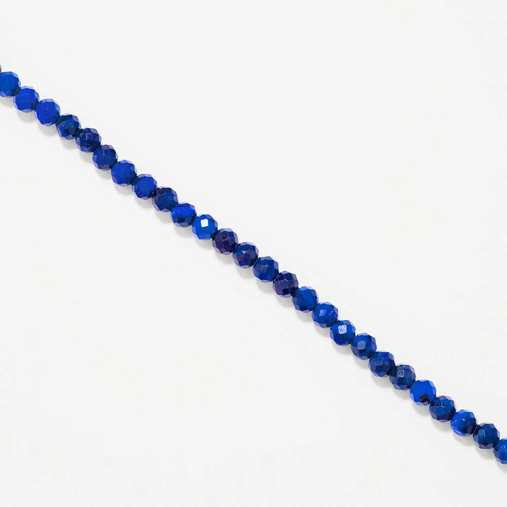 Micro Lapis Lazuli Bead Necklace in Gold