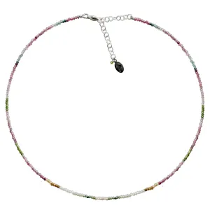 Mini Tourmaline Gemstone Necklace, Tiny Gemstone Necklace