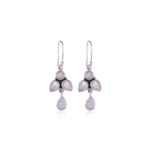Mona Moonstone Earrings, Sterling Silver