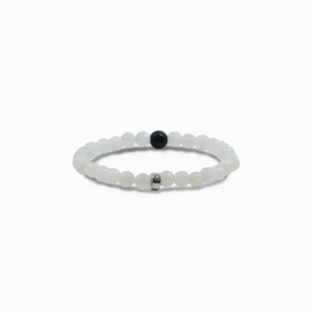 Moonstone & Lava Beaded Bracelet
