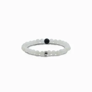 Moonstone & Lava Beaded Bracelet