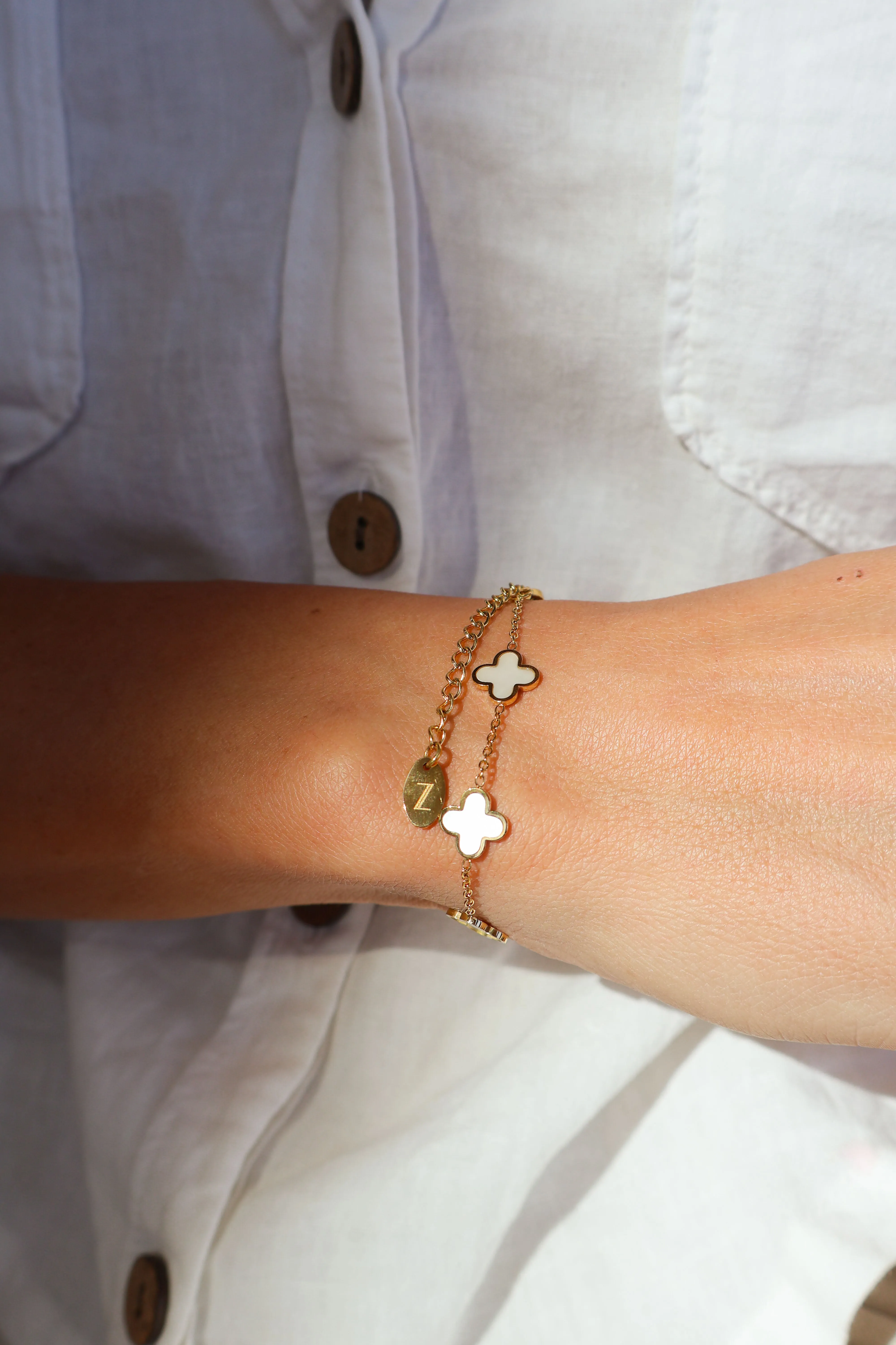 Moonstone Clover Bracelet