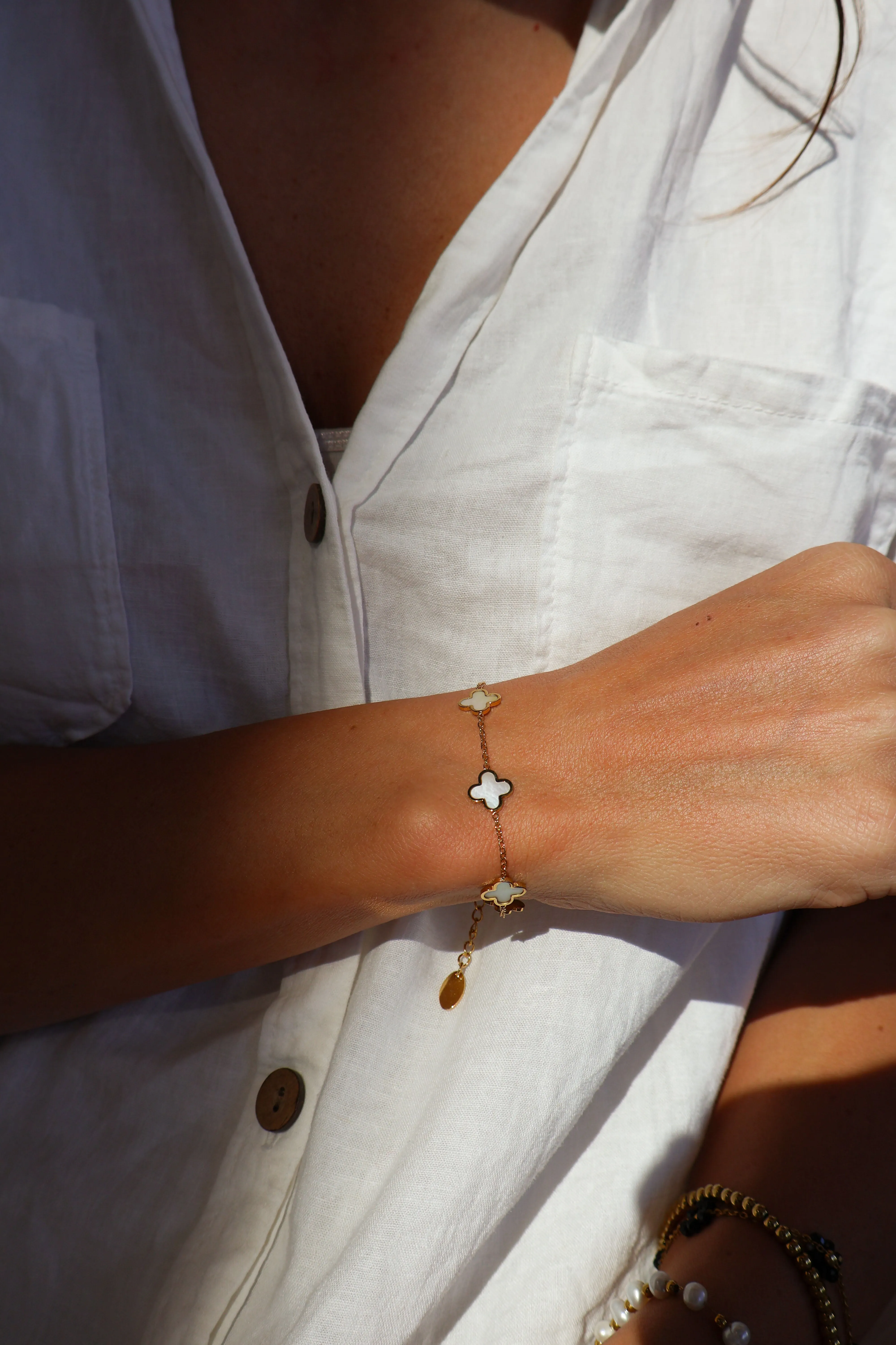 Moonstone Clover Bracelet