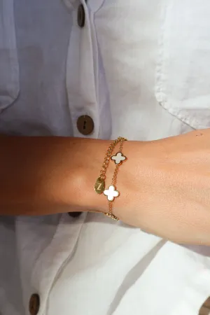 Moonstone Clover Bracelet