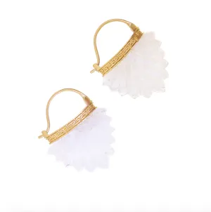 Moonstone Feather Earrings