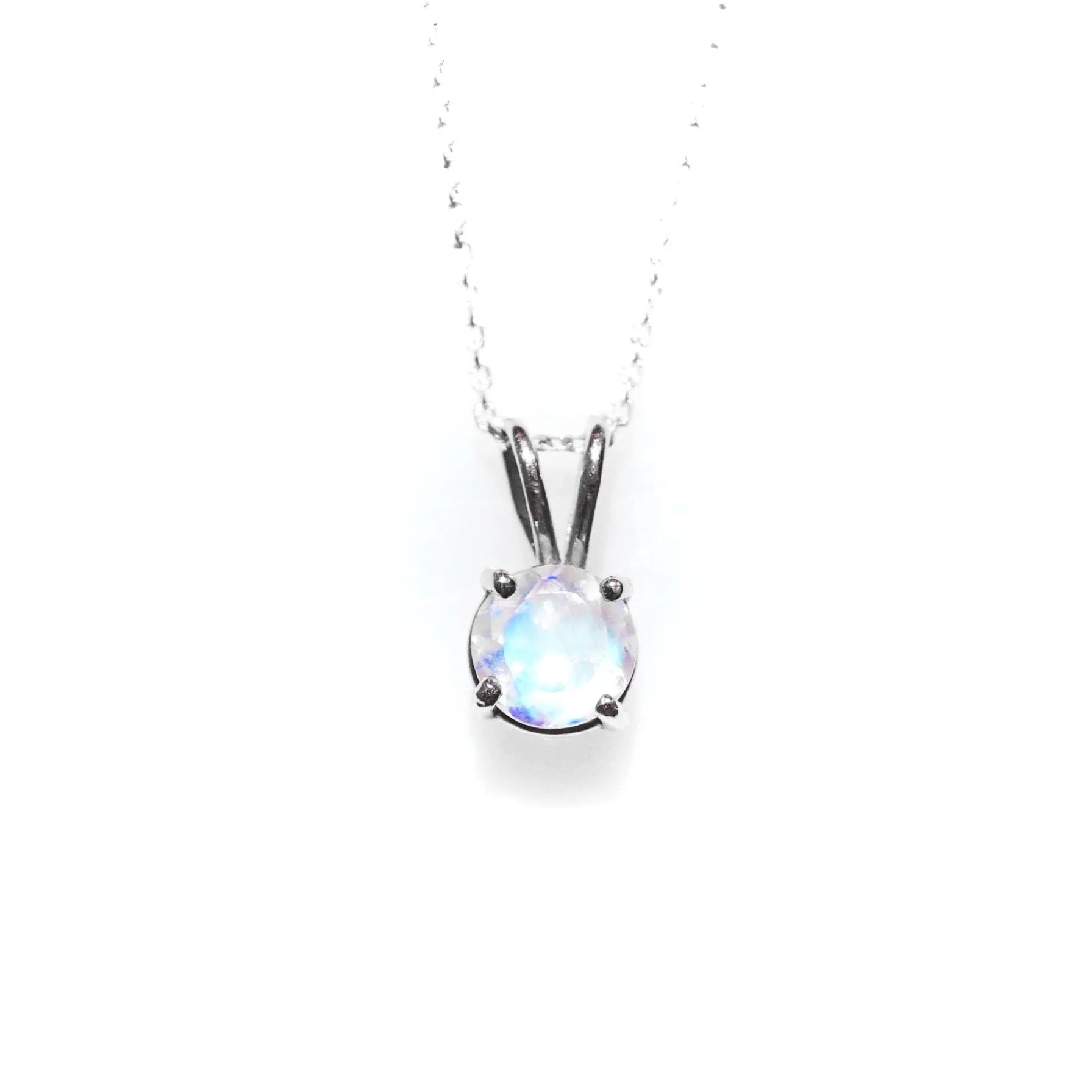 Moonstone Gold Pendant Necklace  - Faceted Moonstone Pendant - Gold Moonstone Pendant