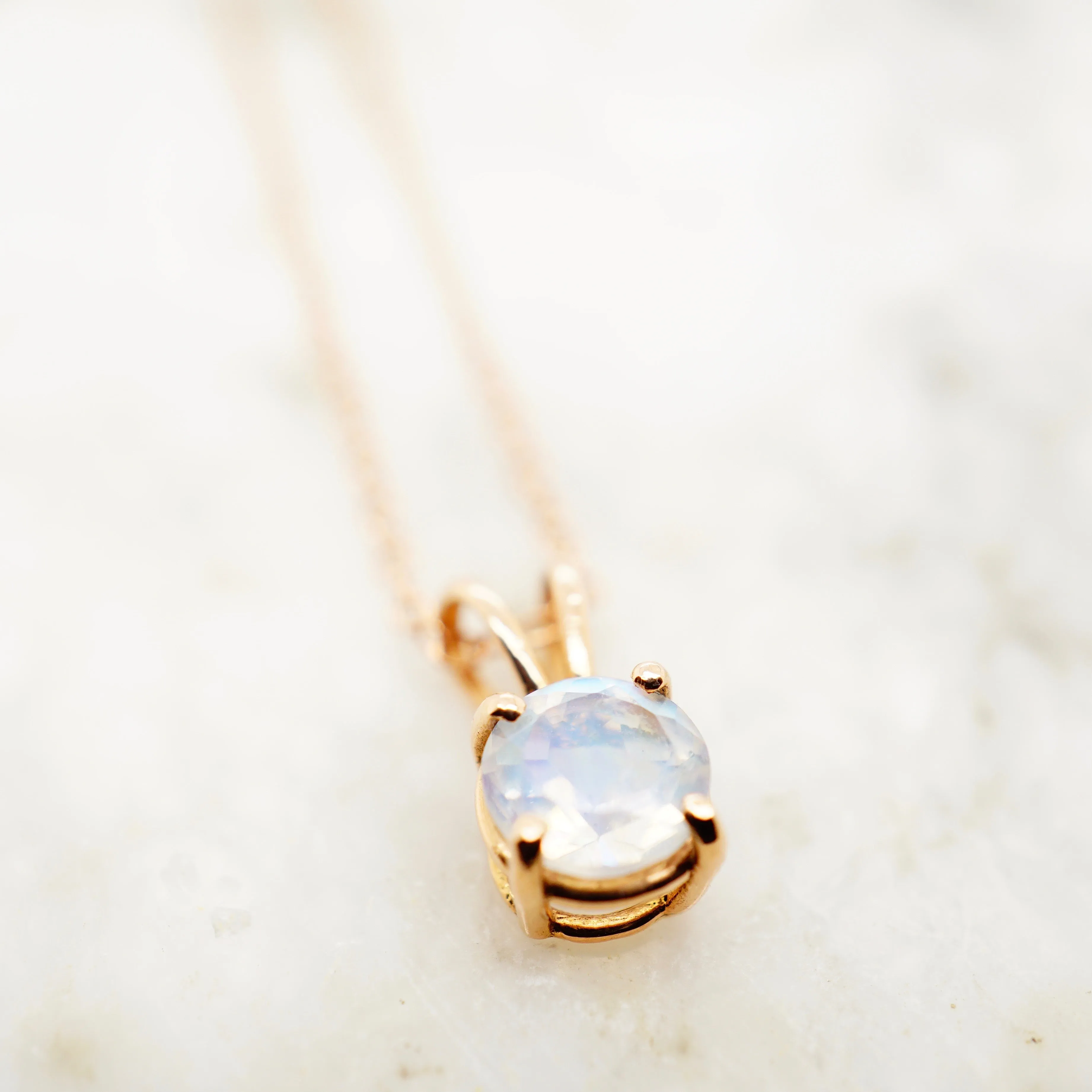 Moonstone Gold Pendant Necklace  - Faceted Moonstone Pendant - Gold Moonstone Pendant