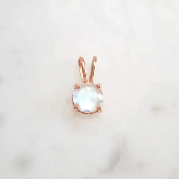 Moonstone Gold Pendant Necklace  - Faceted Moonstone Pendant - Gold Moonstone Pendant