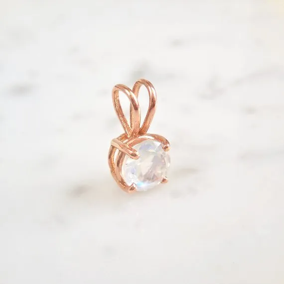 Moonstone Gold Pendant Necklace  - Faceted Moonstone Pendant - Gold Moonstone Pendant