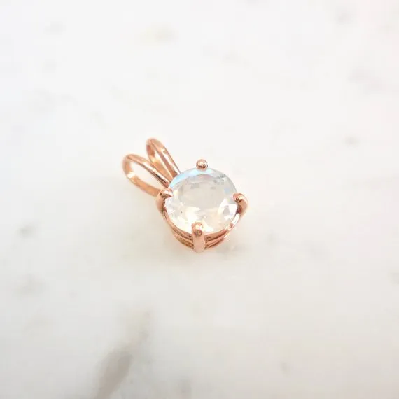 Moonstone Gold Pendant Necklace  - Faceted Moonstone Pendant - Gold Moonstone Pendant