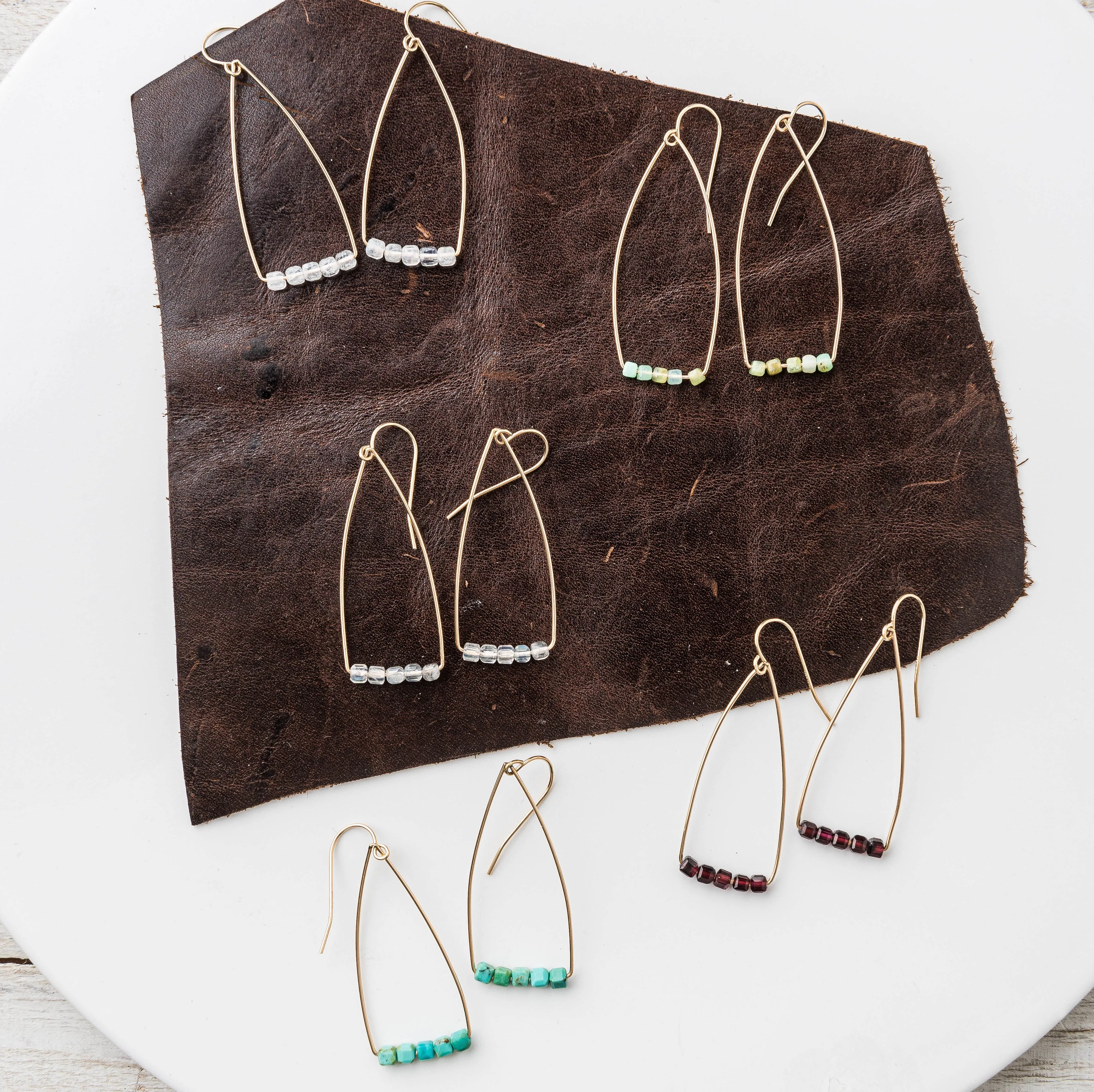 Moonstone Petite Cubist Earrings