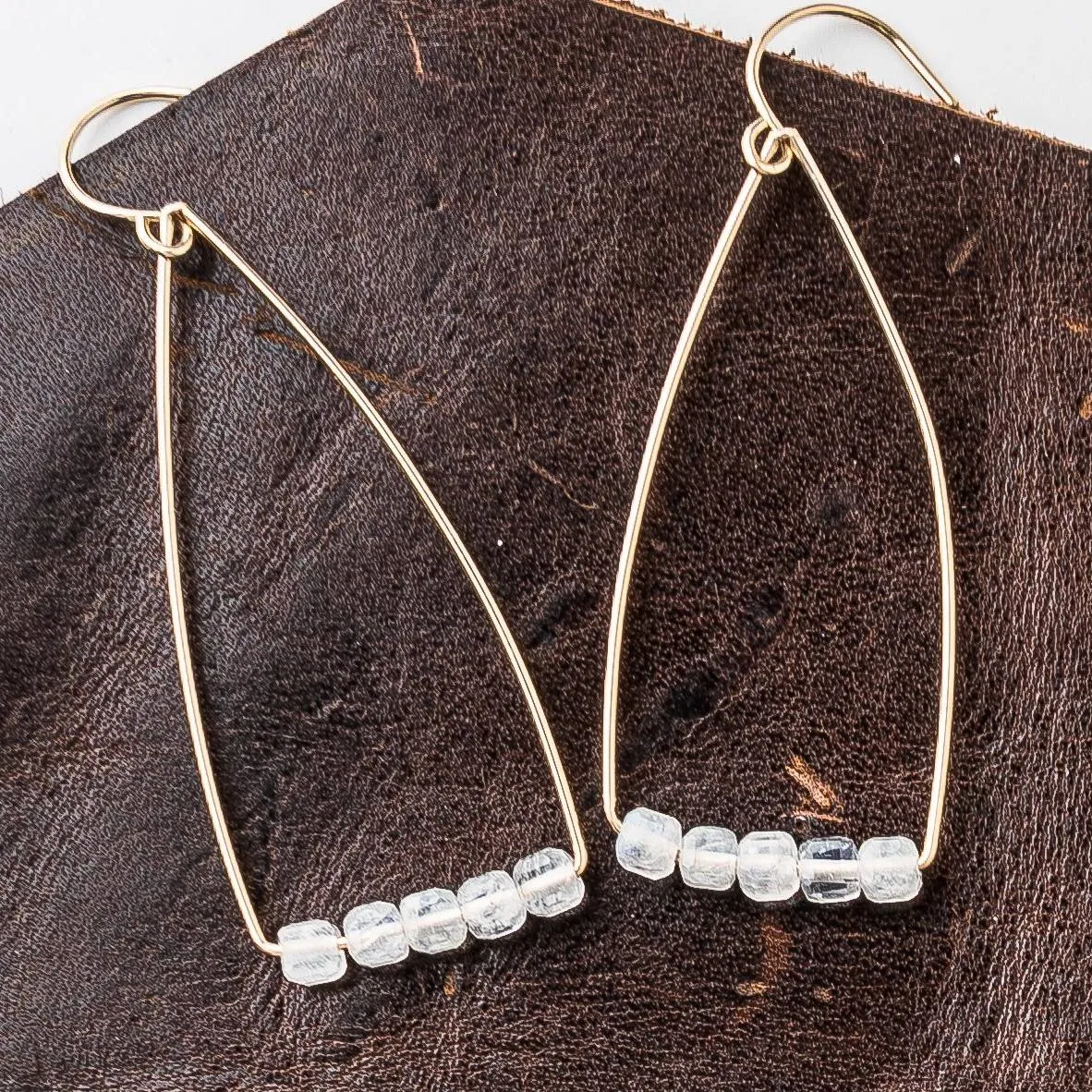 Moonstone Petite Cubist Earrings