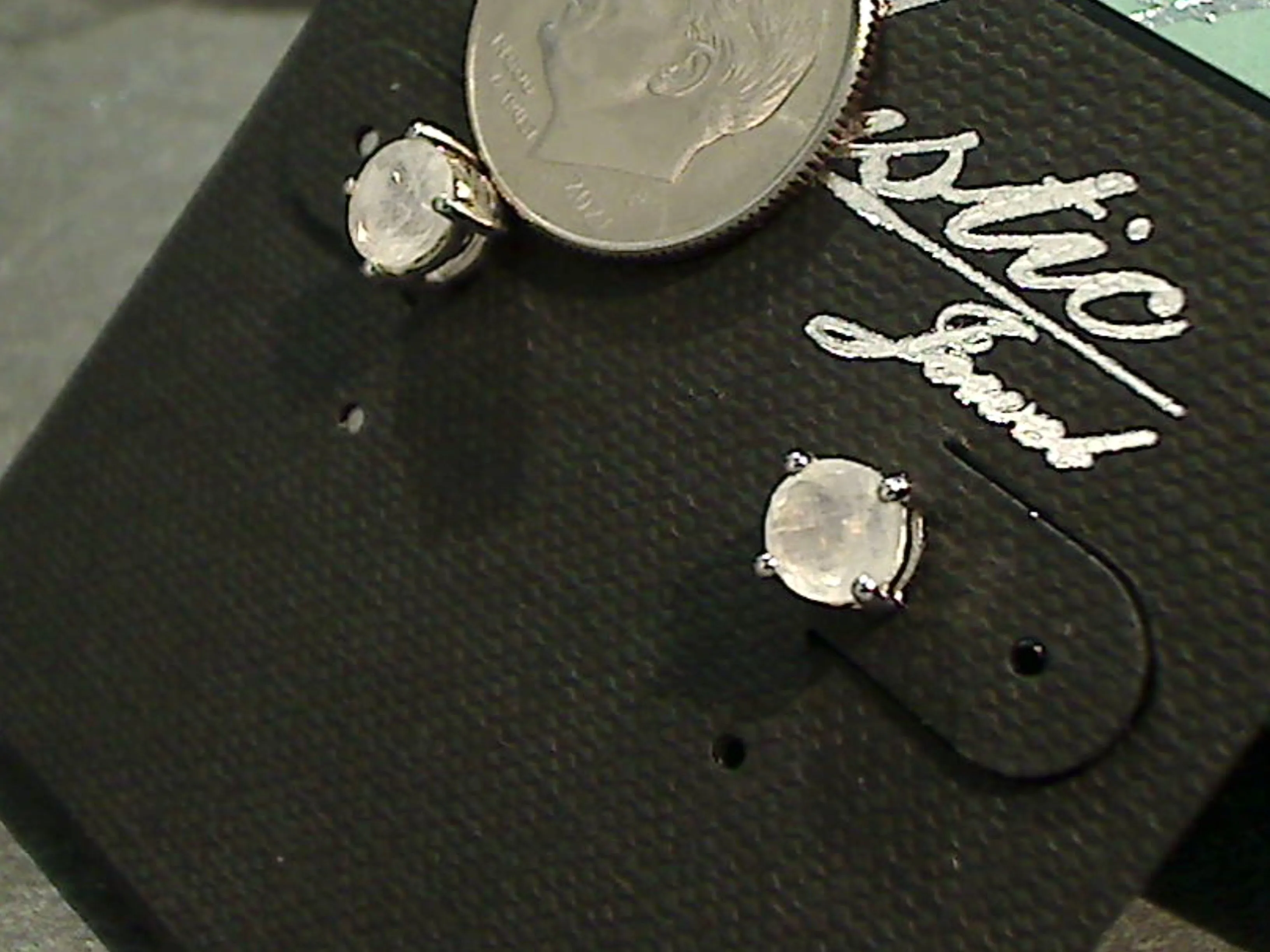 Moonstone, Sterling Silver 5MM Stud Earrings