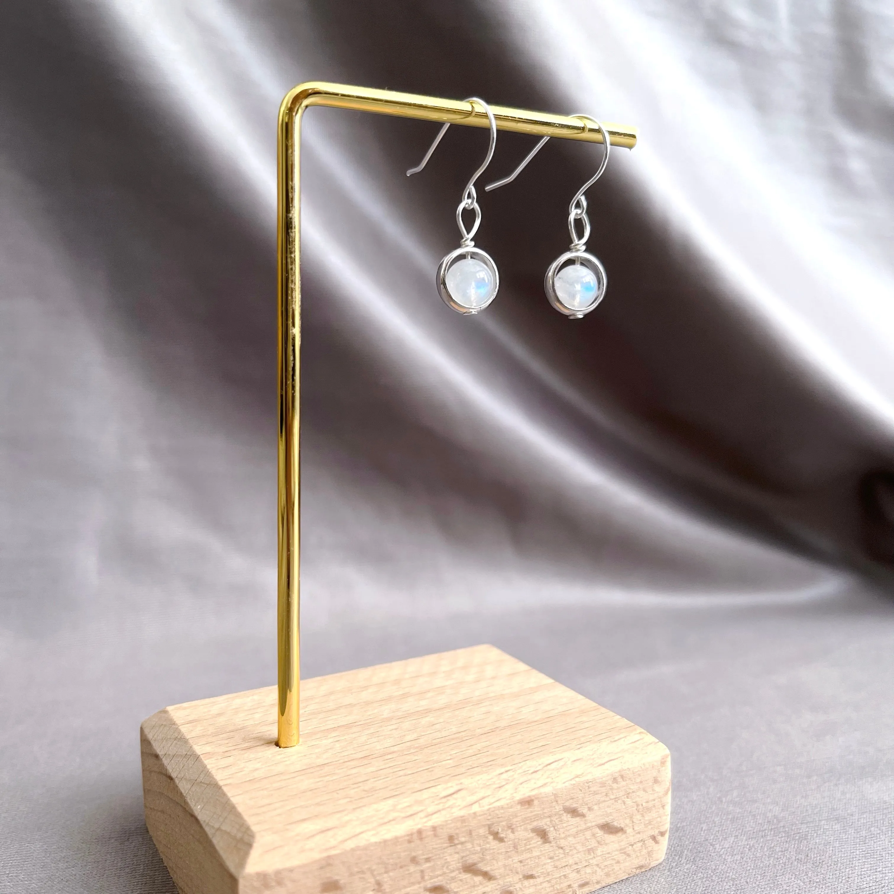 Moonstone Sterling Silver Hoop Earrings