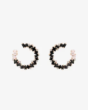 Nadima Black Ombre Midi Spiral Hoops