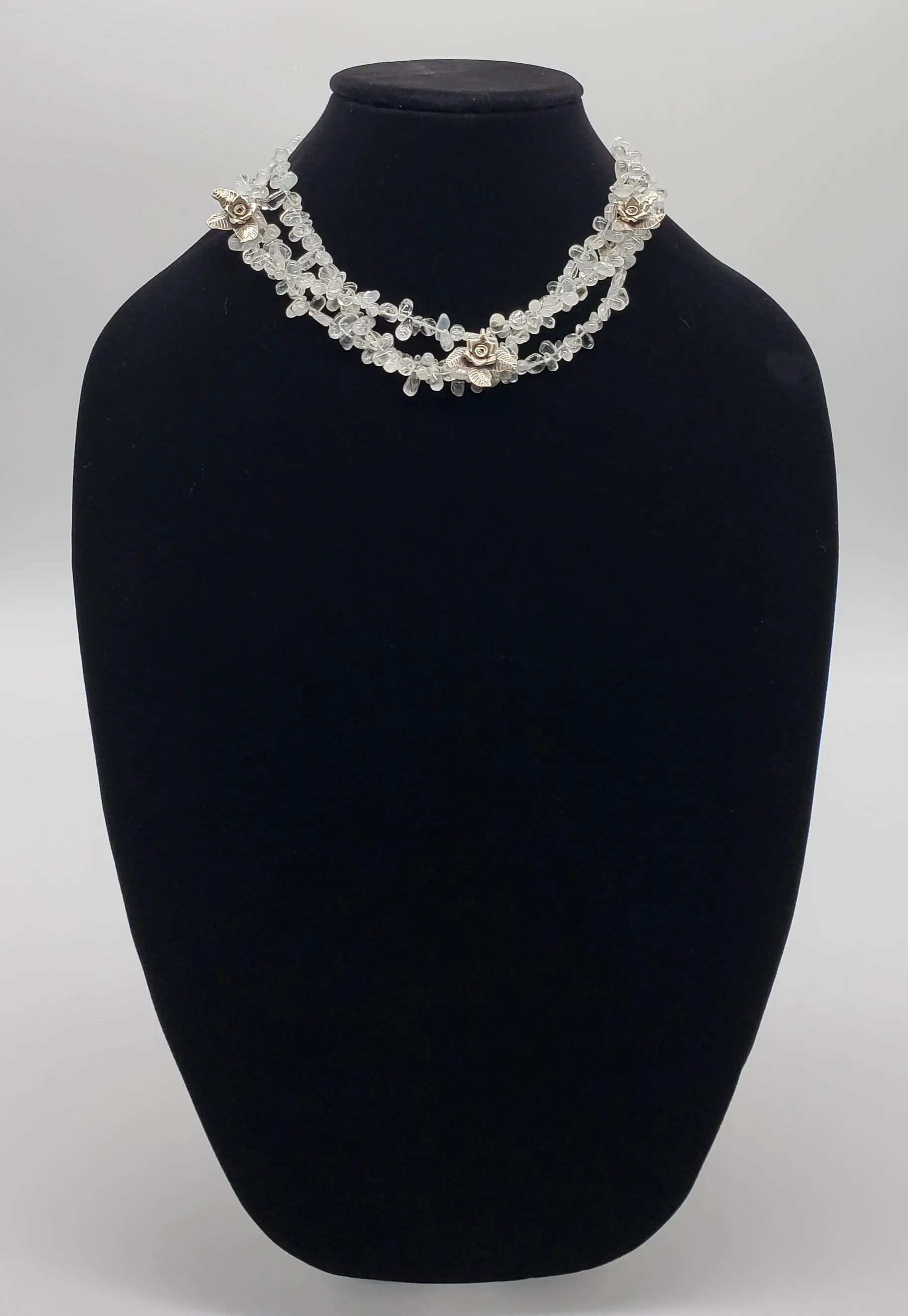 Natural clear quartz gemstone necklace, one of a kind