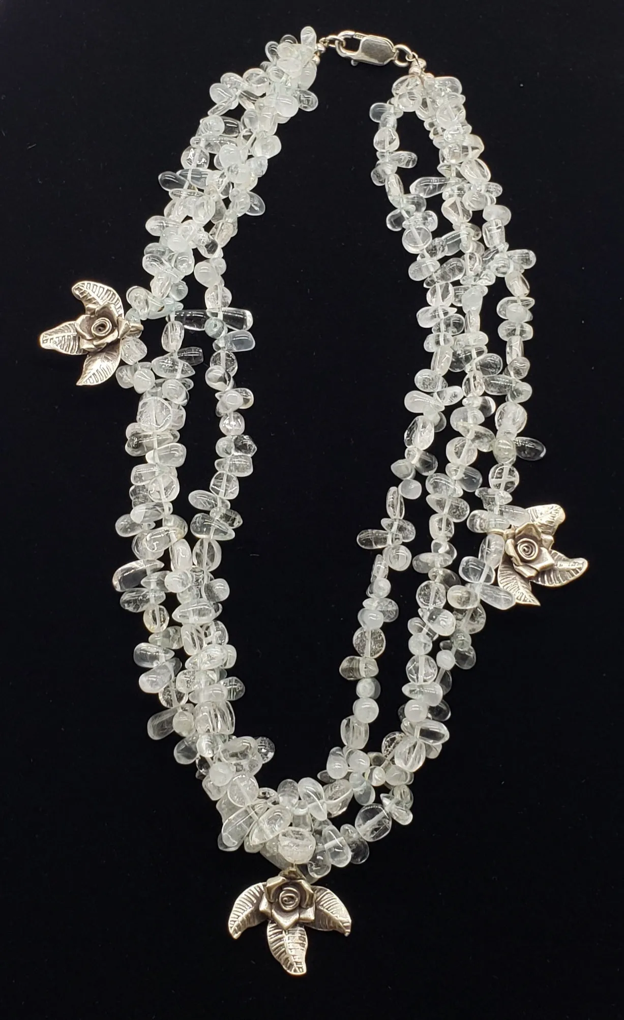 Natural clear quartz gemstone necklace, one of a kind