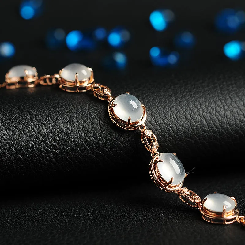 Natural Jade Bracelet Jadeite Gold Bracelet BT20