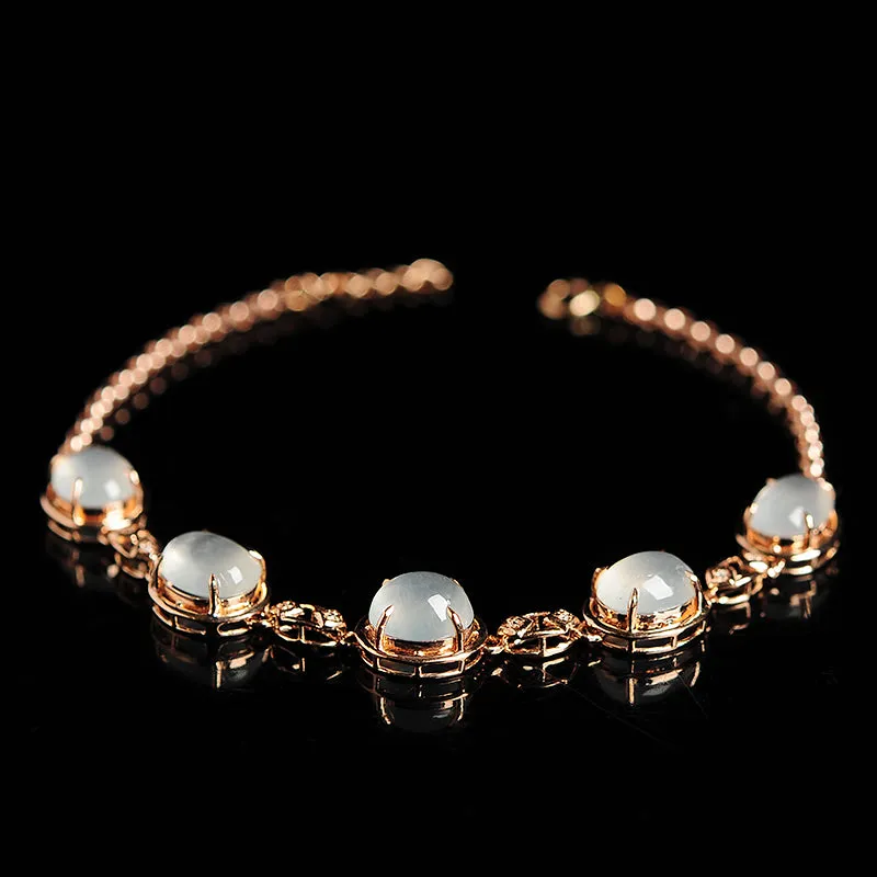 Natural Jade Bracelet Jadeite Gold Bracelet BT20