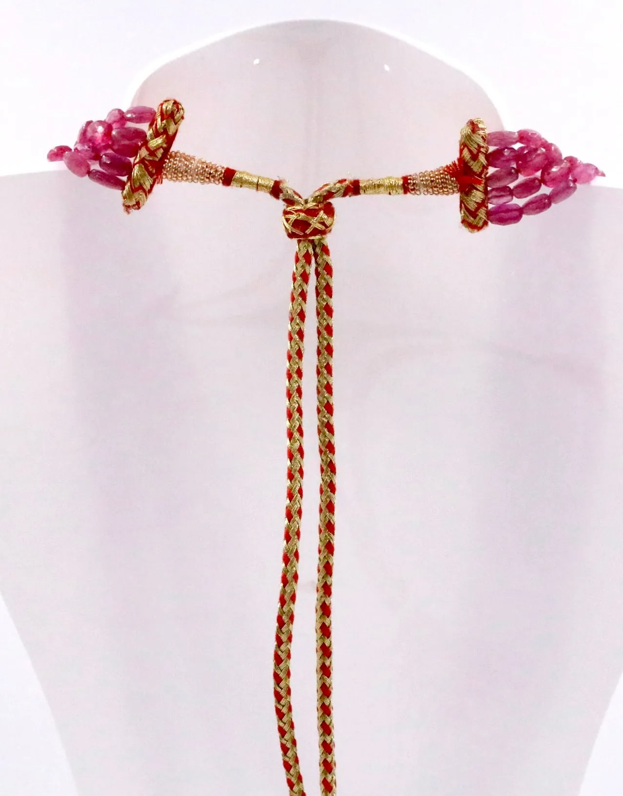 Natural Ruby Necklace Genuine Ruby Beaded Gemstone Necklace Indian Necklace Real Ruby Sarafa Gemstone Necklace SKU: 6143344