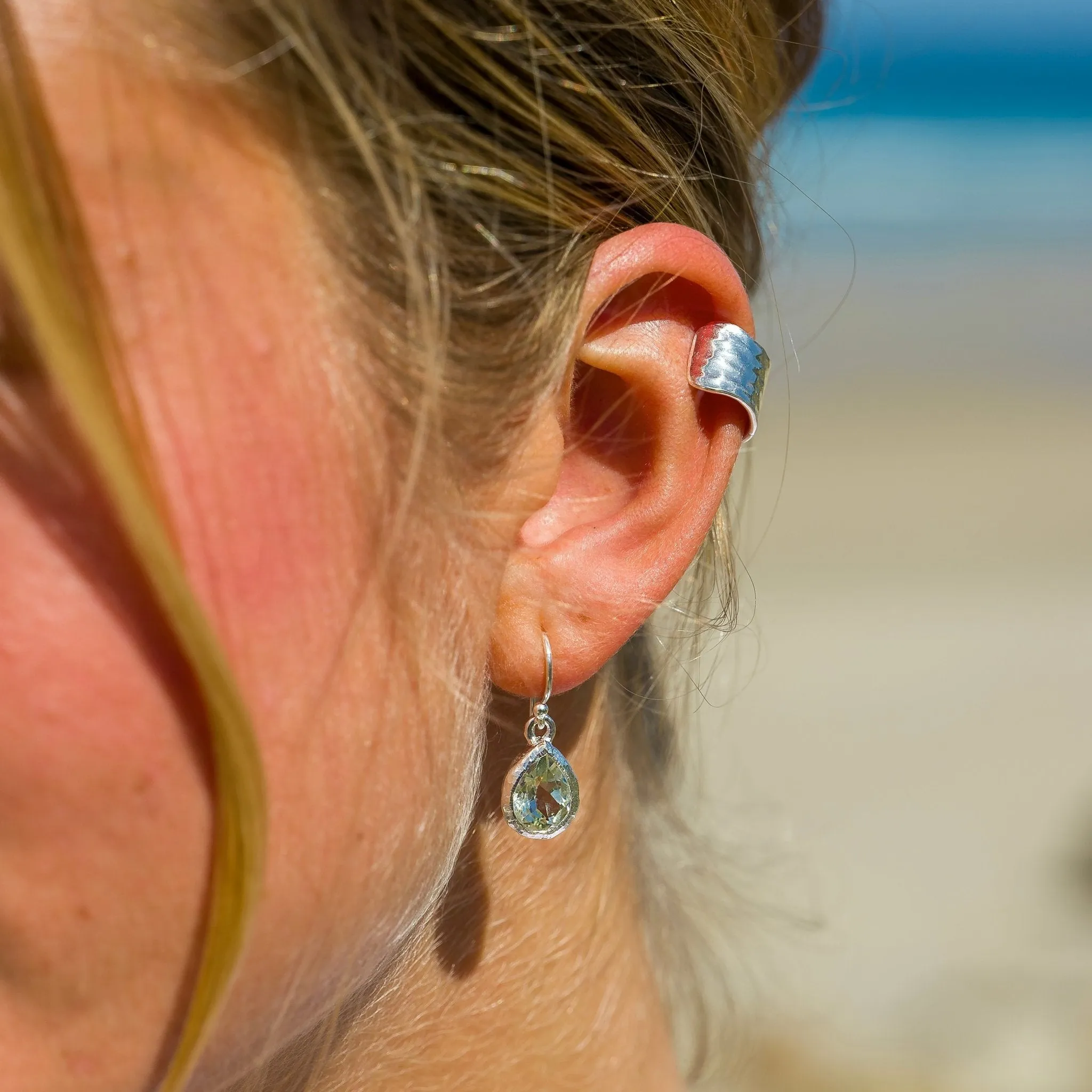 Ocean droplet Quartz earrings