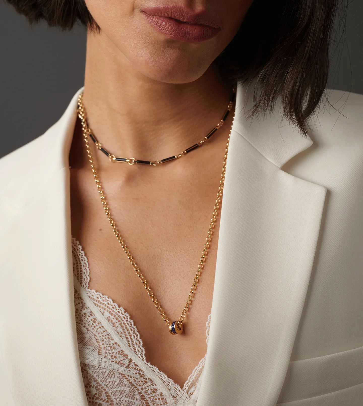Onyx Stone Chain Choker