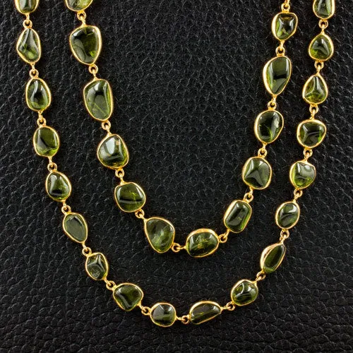 Organic shaped Peridot Necklace