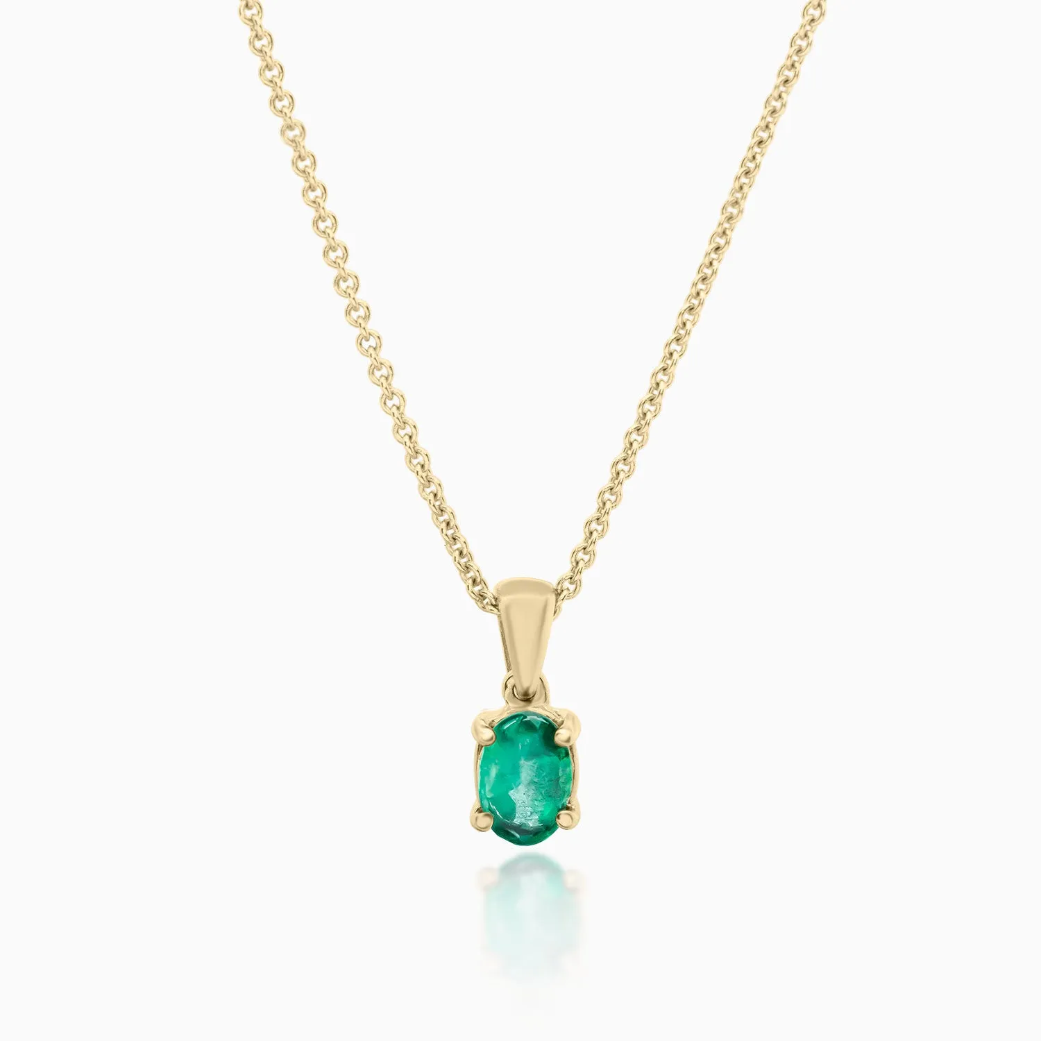 Oval Emerald Pendant Necklace