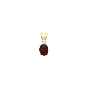 Oval Garnet Pendant (14K)