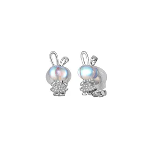 Party Rabbit Silver Earrings