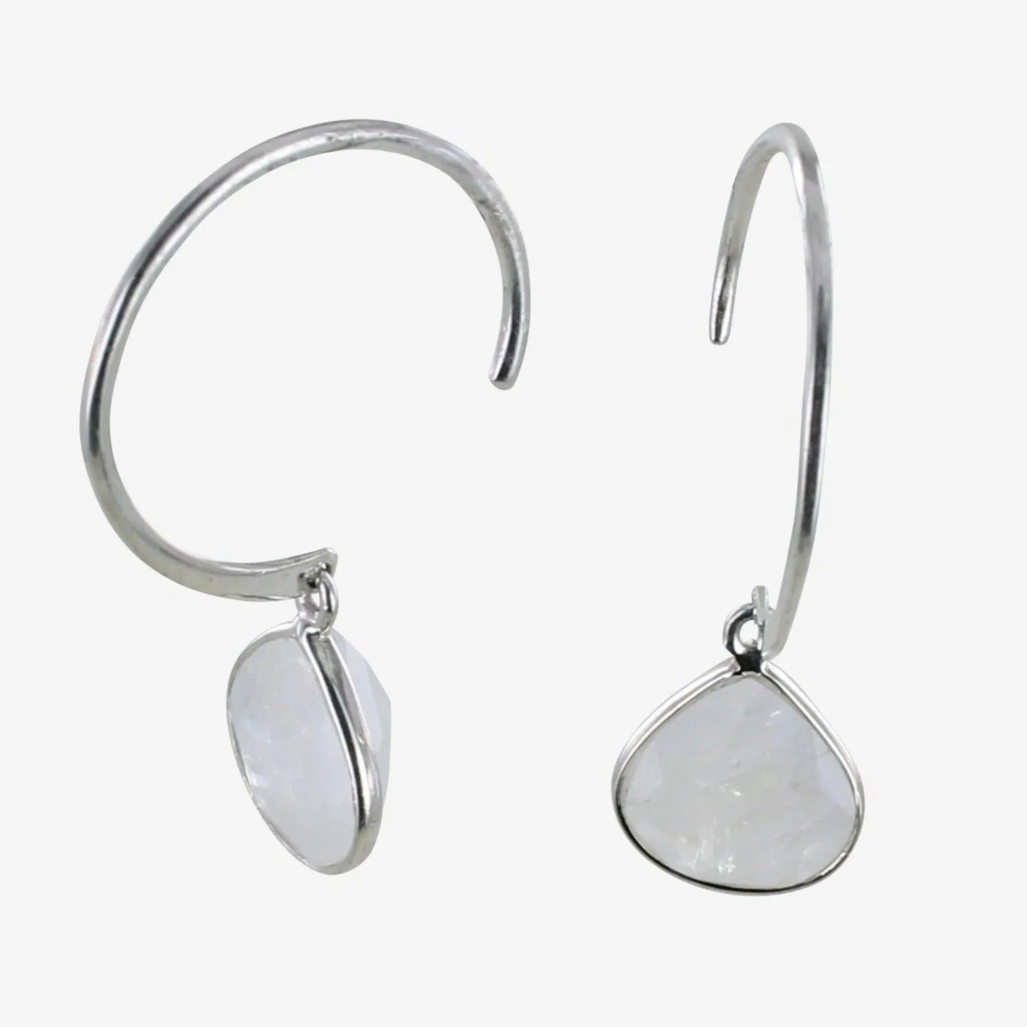 Pear Drop Sterling Silver Hoop Earrings