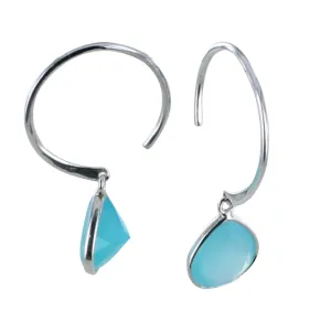Pear Drop Sterling Silver Hoop Earrings
