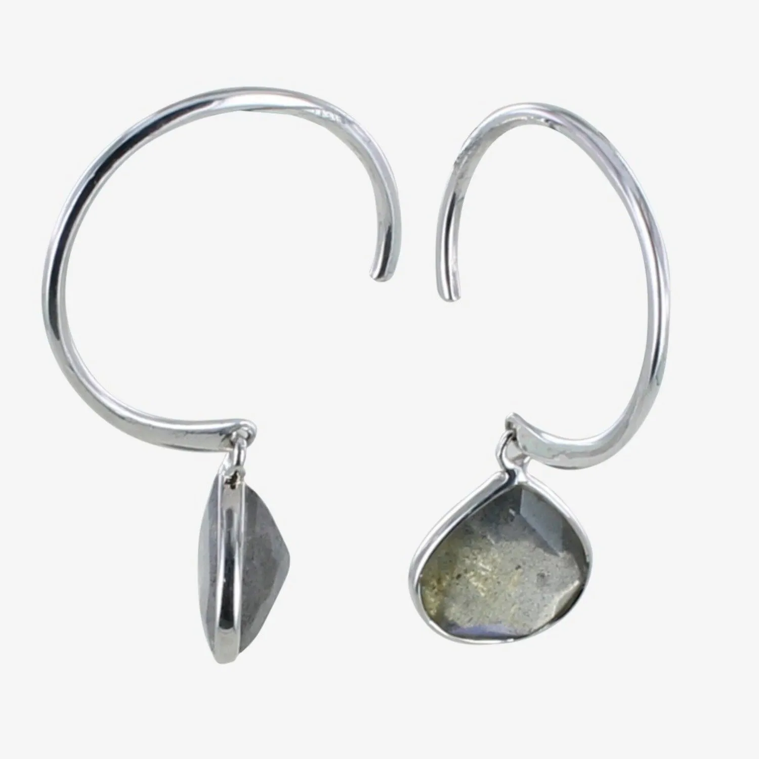 Pear Drop Sterling Silver Hoop Earrings