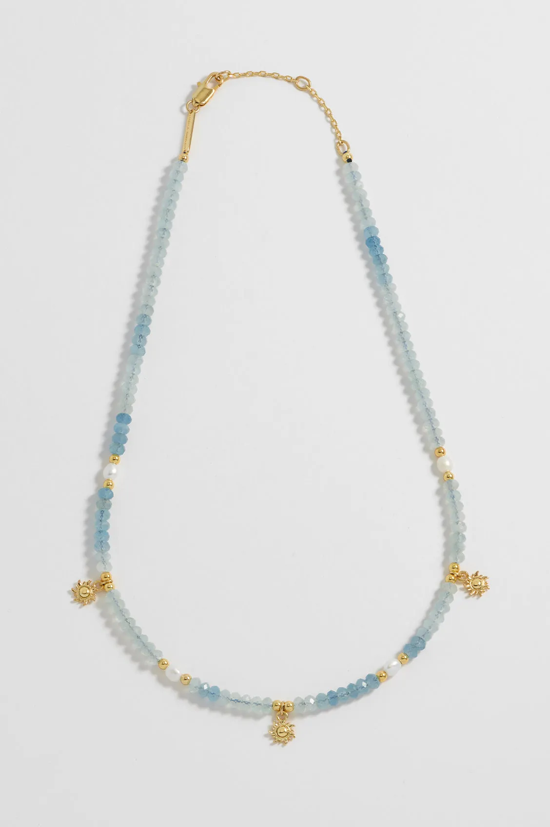 Pearl Gemstone Sun Necklace