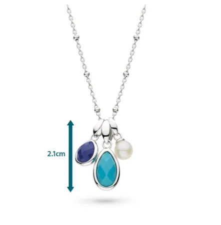 Pebble Azure Gemstone Trio Pendant Necklace