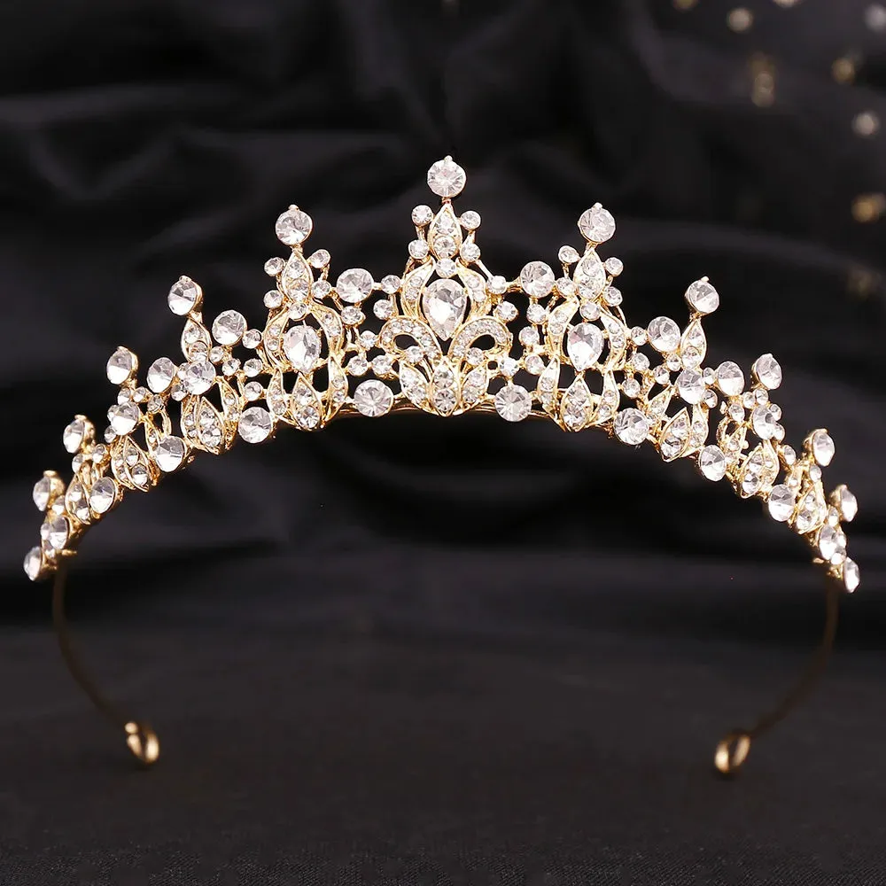 Petite Crystal Crown Simple Tiara Hair Jewelry Accessories