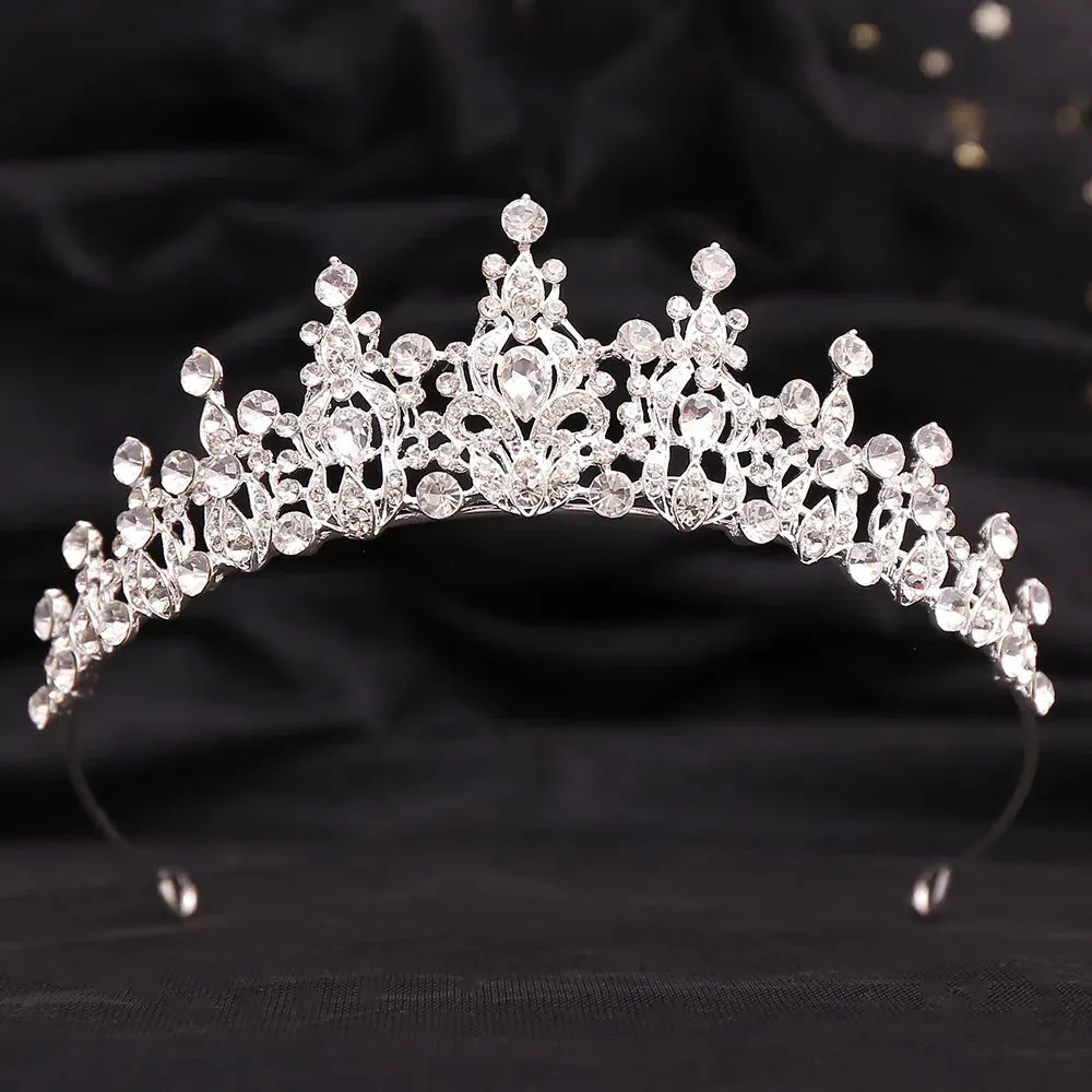 Petite Crystal Crown Simple Tiara Hair Jewelry Accessories