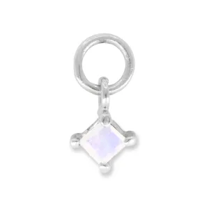 Petite Moonstone Silver Charm