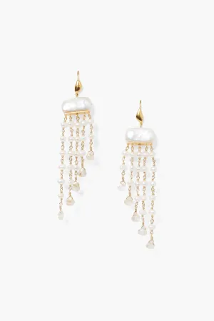 Phaedra Waterfall Earrings White Pearl Mix
