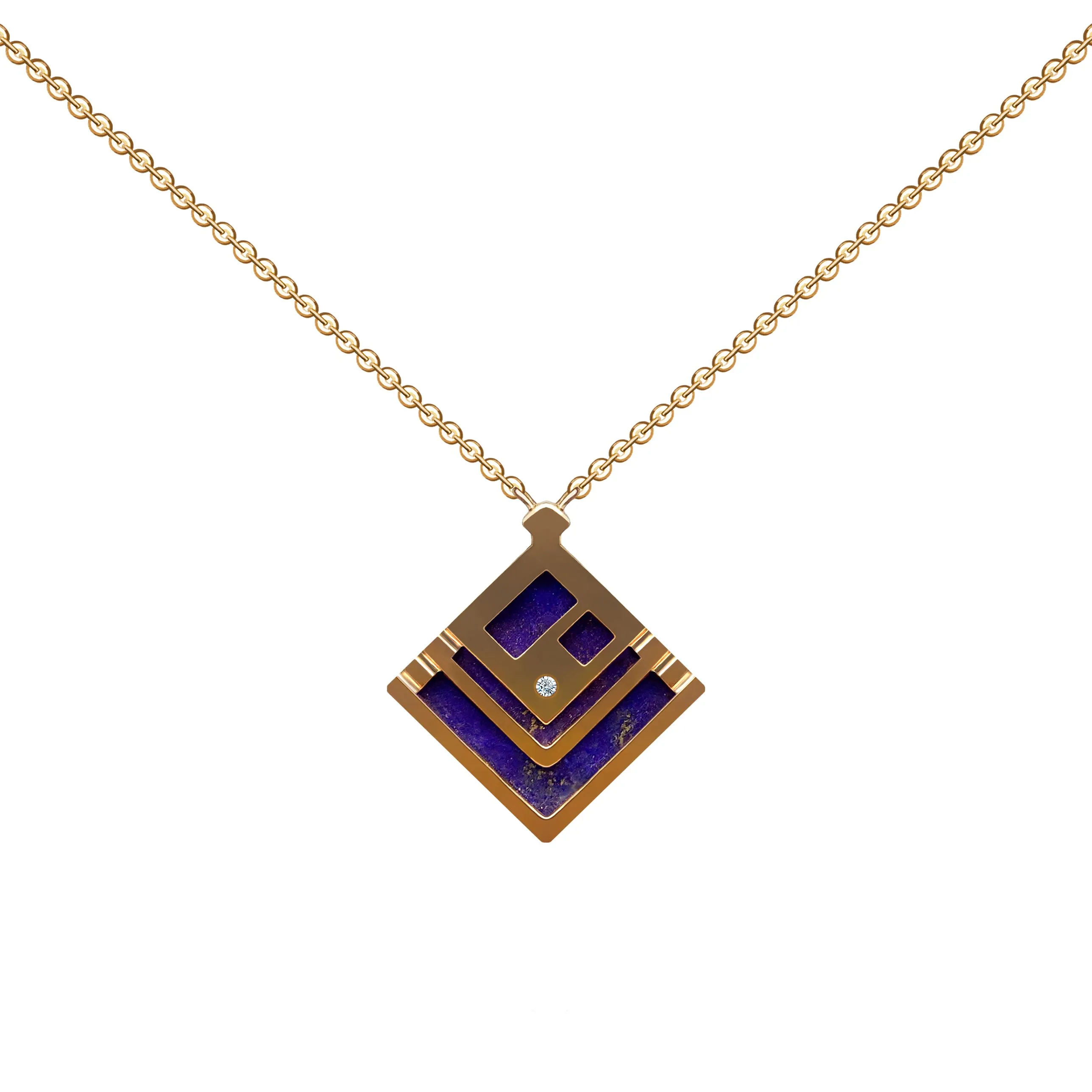 PICS by Catherine Siu -  Orient Lapis Lazuli and Diamond Pendant