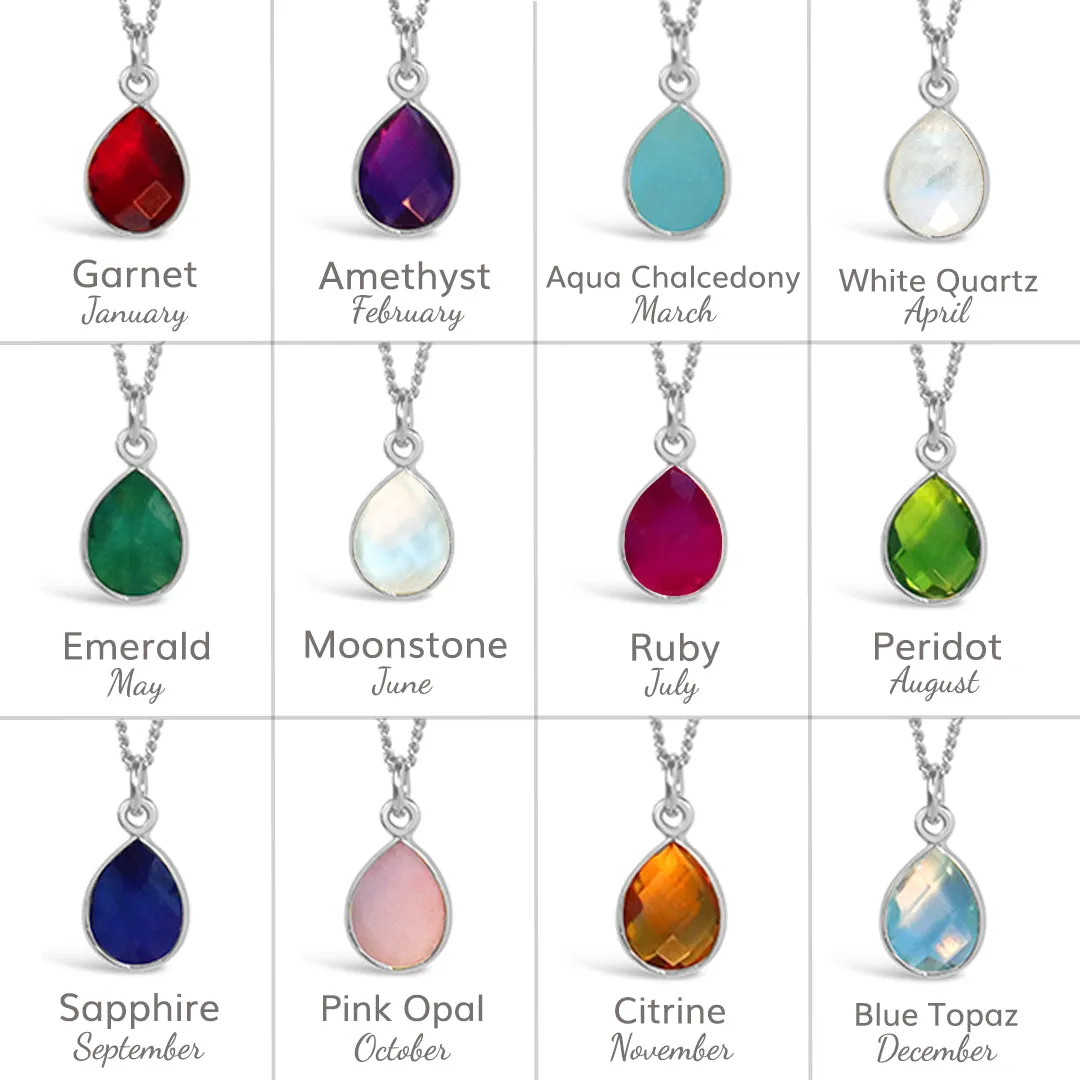 Pink Opal Charm Necklace | Silver | October