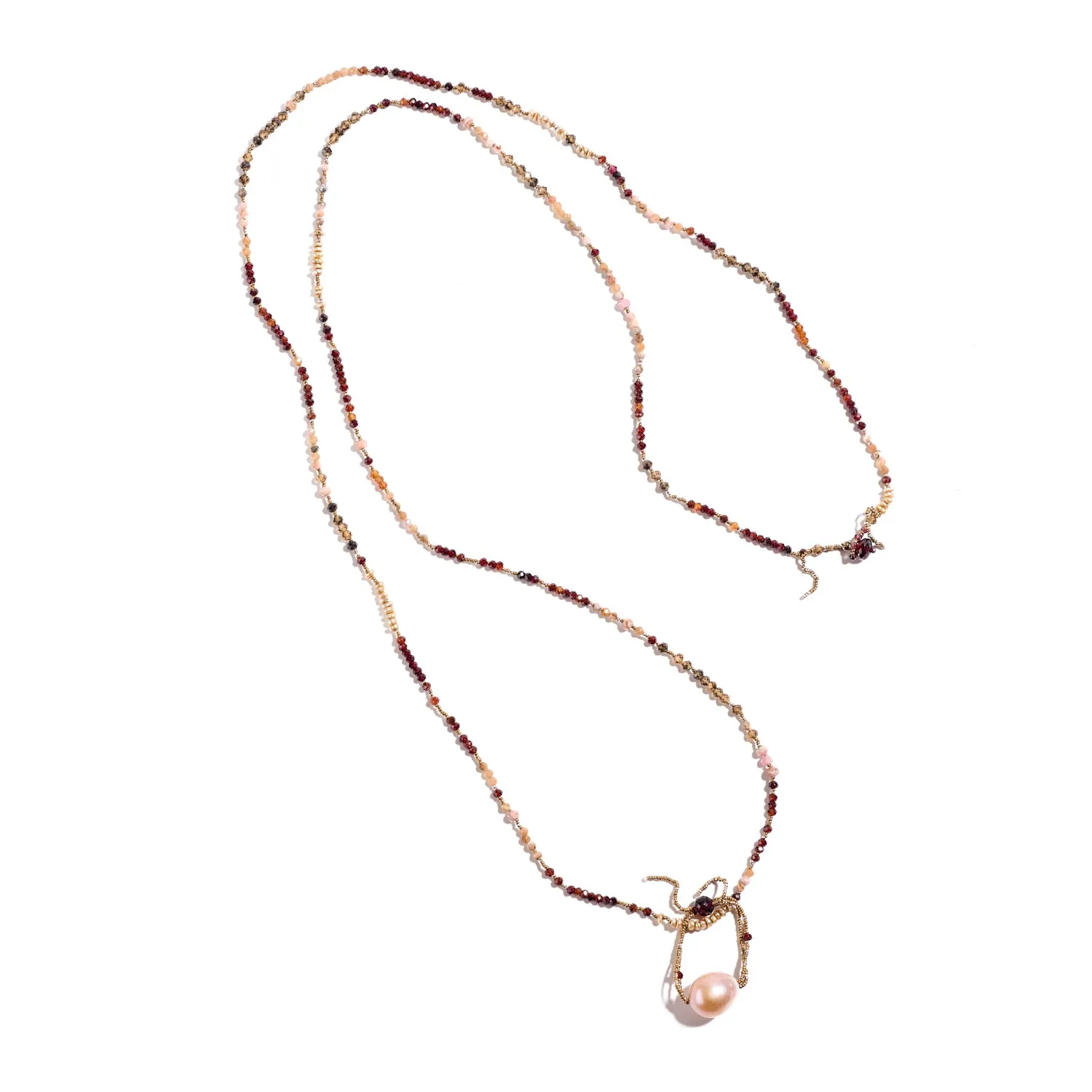 Pink Pearl Drop Necklace