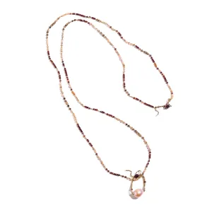 Pink Pearl Drop Necklace