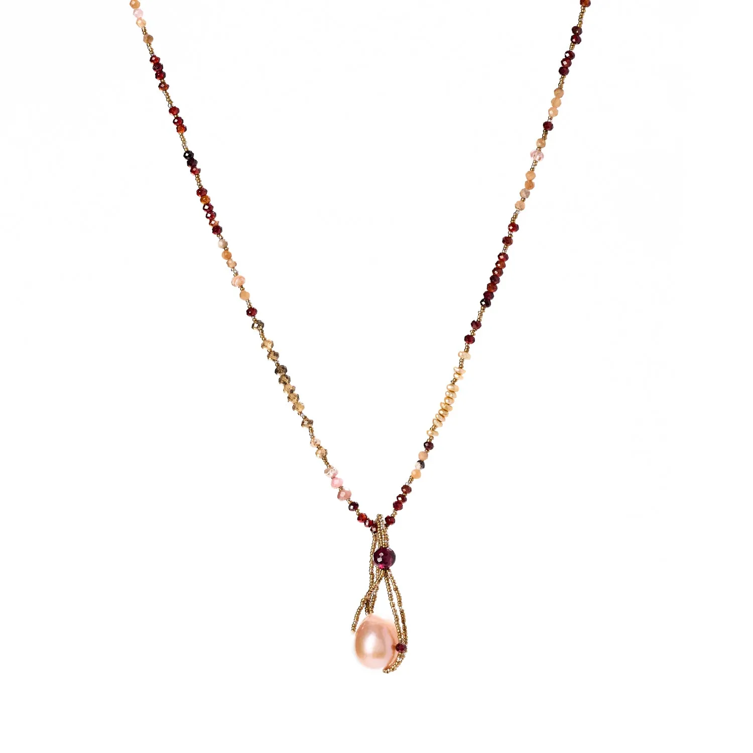 Pink Pearl Drop Necklace