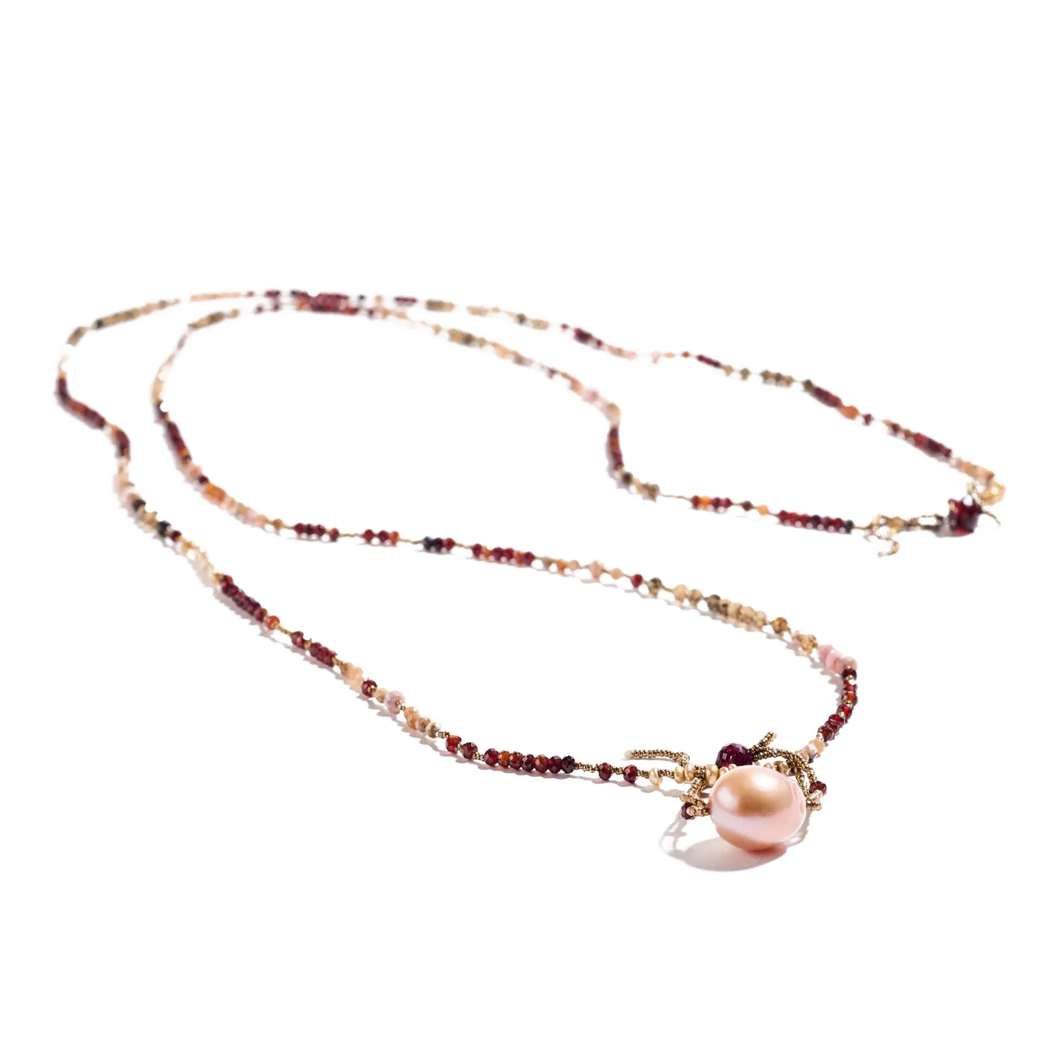 Pink Pearl Drop Necklace