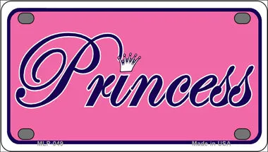 Pink Princess Tiara Novelty Mini Metal License Plate Tag